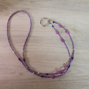 Handmade Beaded Lanyard by Crystal Sage Boutique, non-breakaway pullover necklace for Lanyard, ID, Badge, Keys and Phone