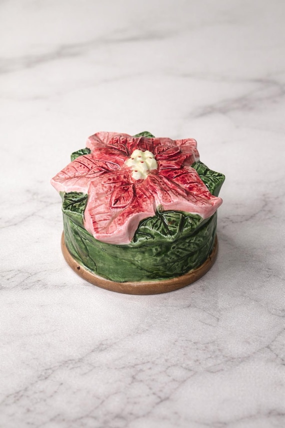 Fitz and Floyd Poinsettia trinket box