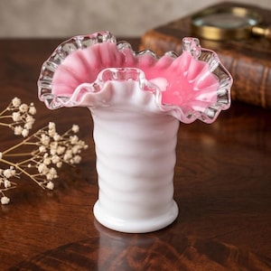 Fenton Pink Vase - Etsy