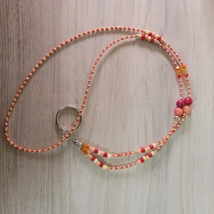 Handmade Beaded Lanyard by Crystal Sage Boutique, non-breakaway pullover necklace for Lanyard, ID, Badge, Keys and Phone
