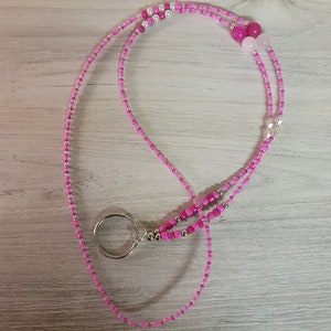 Handmade Beaded Lanyard by Crystal Sage Boutique, non-breakaway pullover necklace for Lanyard, ID, Badge, Keys and Phone