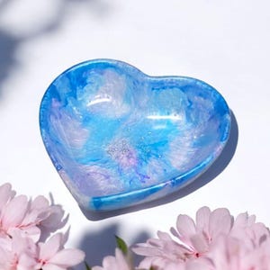 Handmade Heart Shaped Resin Trinket Dish
