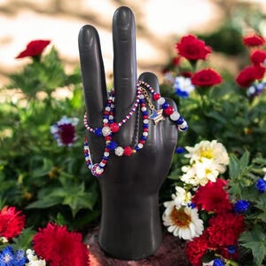 Red, white and blue bracelet/ Fourth of July/Independence Day/ Patriotic American flag/ Patriotic bracelet/ USA bracelet/ Veteran’s Day