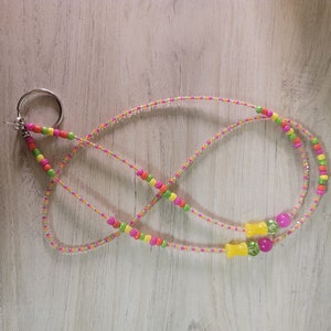 Handmade Beaded Lanyard by Crystal Sage Boutique, non-breakaway pullover necklace for Lanyard, ID, Badge, Keys and Phone
