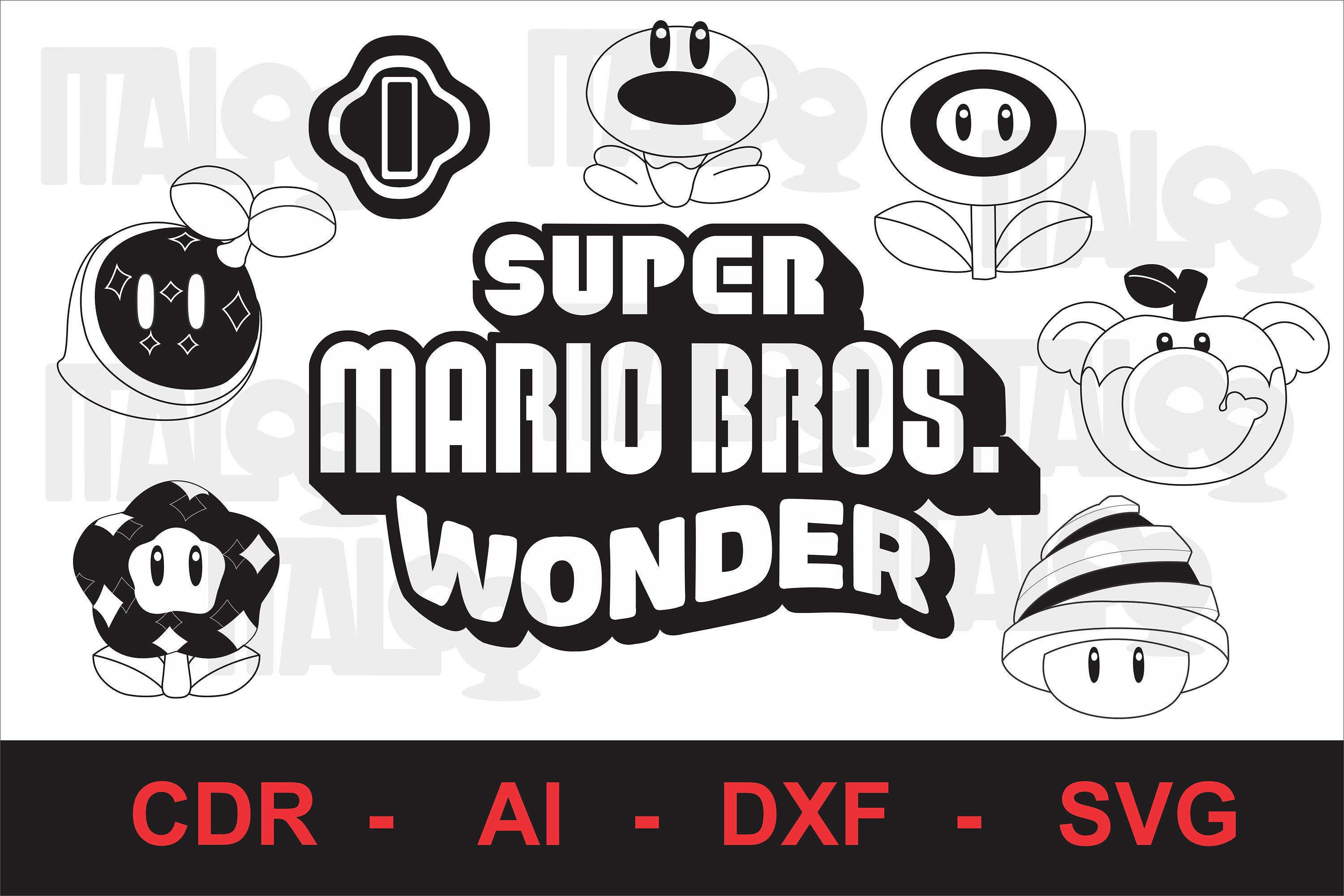 Super Mario Wonder Cdr Ai Dxf Svg Digital Files Etsy