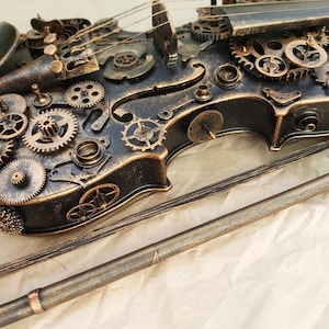 Steampunk Decor, Violin Gifts for Music Lovers, Modern Loft, Music Wall ...