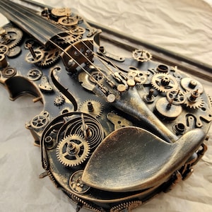 Steampunk Decor, Violin Gifts for music lovers, modern loft, music wall art,classical music, contemporary wall art metal, loft decor ideas image 7