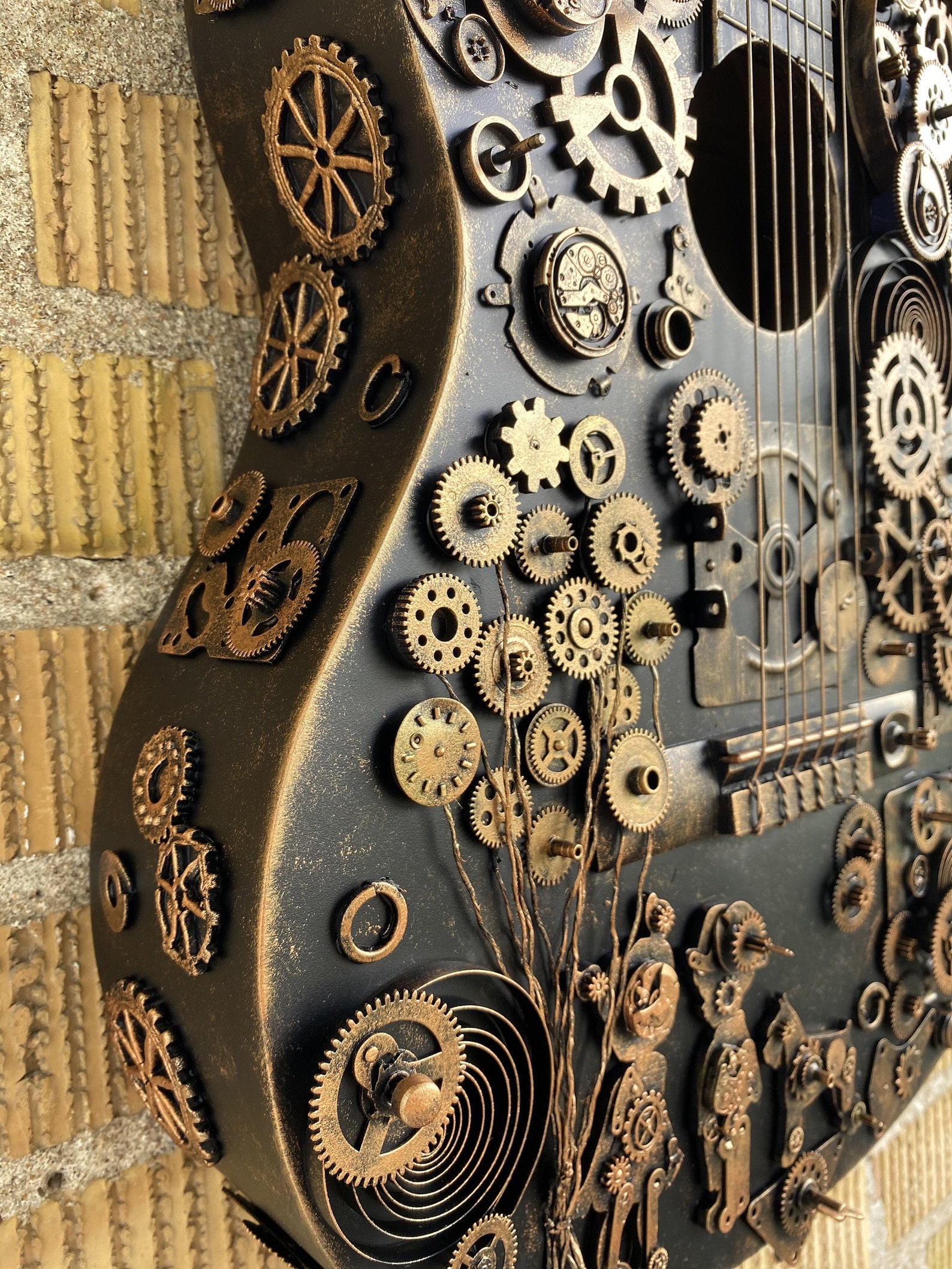 Steampunk Guitar steampunk wall art guitar lover gifts Etsy