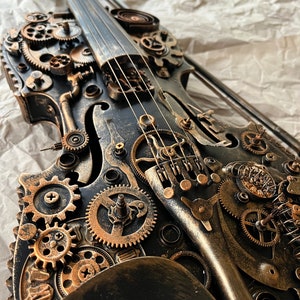 Steampunk Decor, Violin Gifts for music lovers, modern loft, music wall art,classical music, contemporary wall art metal, loft decor ideas image 8