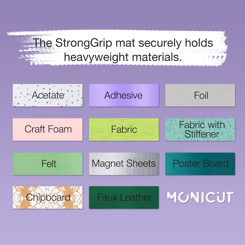 Scrapbooking Monicut Adhesive Mats for Quilting All Arts Sewing 12x12 Strong-Grip Craft Cutting Mat for Silhouette Cameo 321 3 Pack