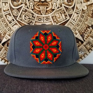 Snapback Caps Huichol Artisanal Cap Wixárika Mexican Art Handmade