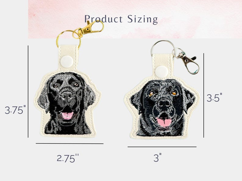 Black Lab Keychain | Realistic Embroidered Labrador Retriever Key Fob ...