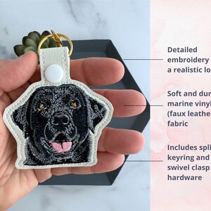 Black Lab Keychain | Realistic Embroidered Labrador Retriever Key Fob ...