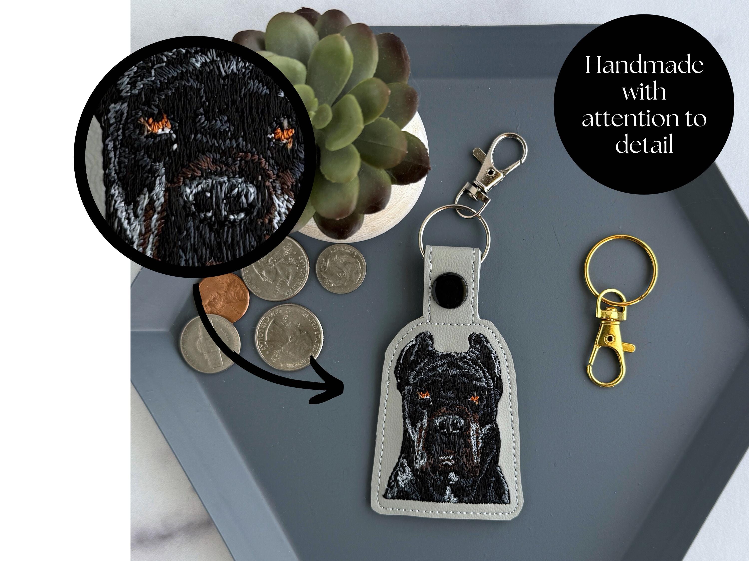 Realistic Cane Corso Keychain: Embroidered Key Fob or Bag Charm, Great ...