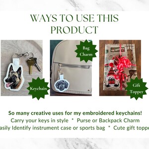 Realistic Goldendoodle Labradoodle Keychain: Embroidered Doodle Dog Key Fob or Bag Charm, Multiple Color Options, Gift for dog lover. image 14