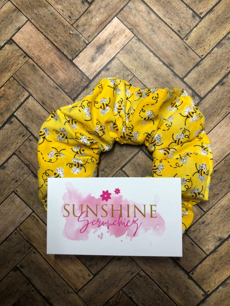 hair tIes hair accessories Bumble Bee Handmade Scrunchie-insect scrunchies bee Honey Bee Scrunchie-Bee scrunchies