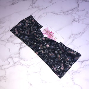 Celestial moon and stars turban twist headband-floral headband- hair accessories-knotted headbands-soft stretchy headband-