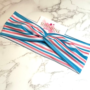 nurses L&D baby blanket stripe headband-midwife headband-hospital stripe headband-new mom gift- nurse gift-soft headband-hair accessories