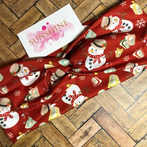 Christmas snowman handmade turban twist headband-Christmas headbands-Christmas present-snowflakes-hair accessories- knotted headbands