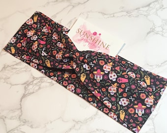 Cinco de mayo sugar skull headband-soft and stretchy