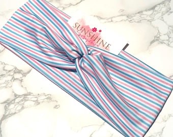 Bandeau bébé rayures pour infirmière-bandeau nicu-bandeau pour accouchement-accessoires pour cheveux-bandeau pour baby shower-sage-femme