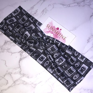 Fasce per capelli con turbante e carte dei tarocchi-fasce per capelli con carte dei tarocchi-fasce per capelli di Halloween-gatto nero-stella-luna crescente-teschi-allenamento-yoga-ragno-magia