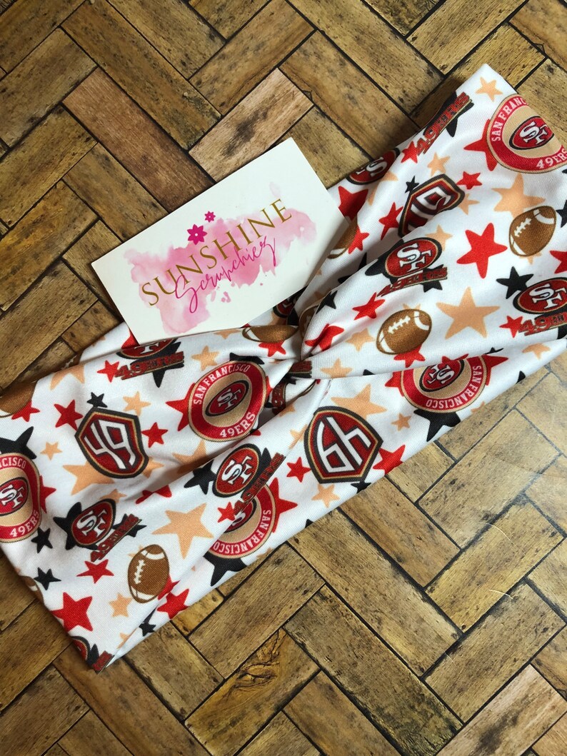49ers Football Turban Twist Headbands49ers Headbandsports Etsy