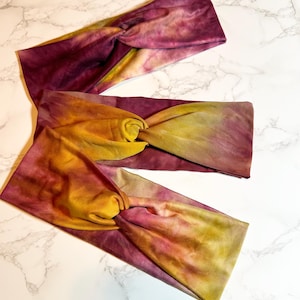 Burgund Tie Dye Turban Twist Stirnband: Boho Haarschmuck