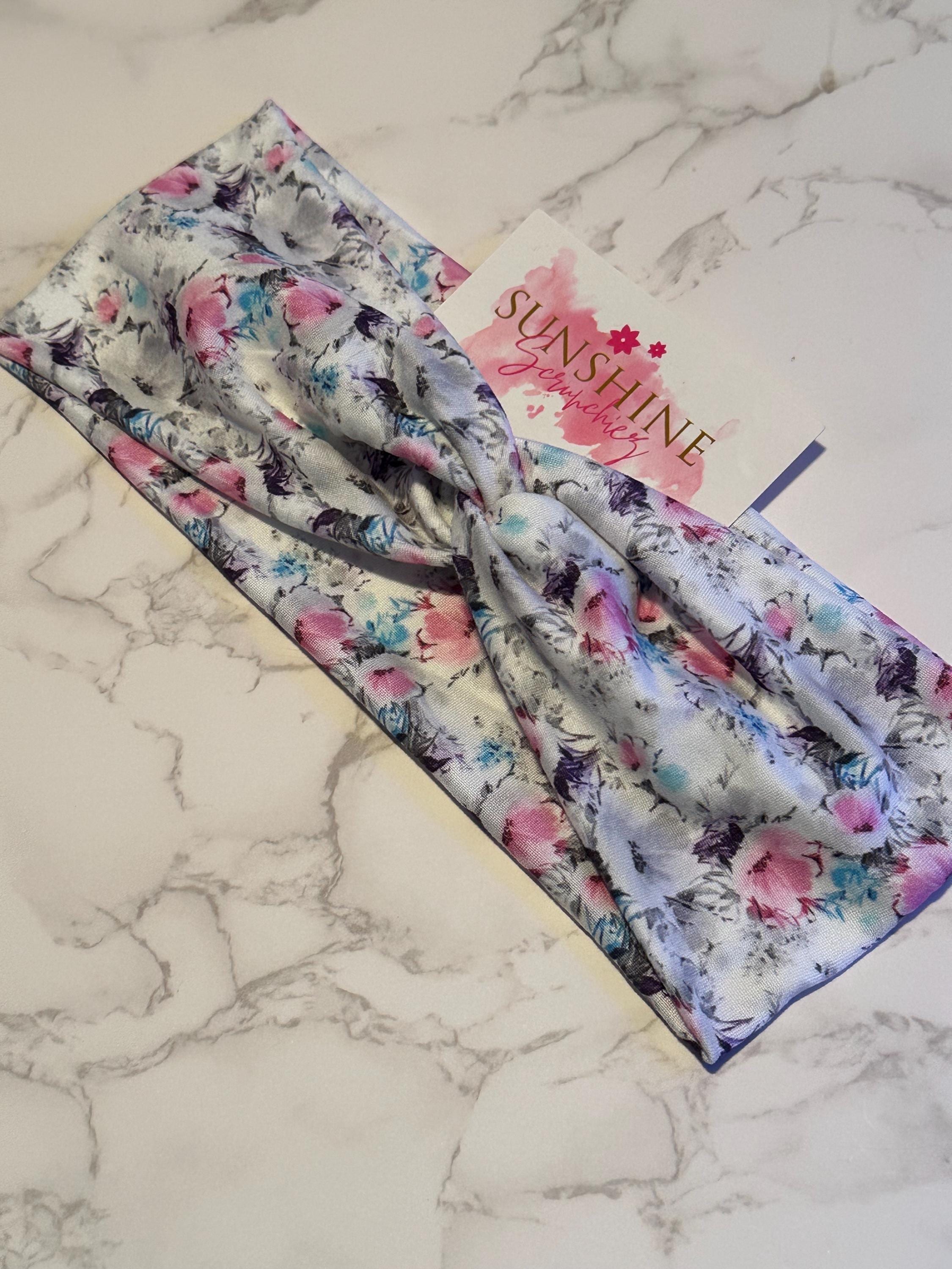 Powder design Bold Multi Color Floral Twisted Headband Sati One Size Floral Twist Headband - Etsy main image 2