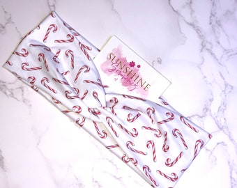 Candy Cane Christmas Turban Headband - Holiday Twist Style