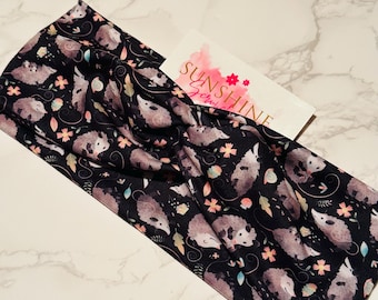 Diadema suave y elástica con diseño de zarigüeya - Diadema con diseño de animal del bosque - Diadema de zarigüeya