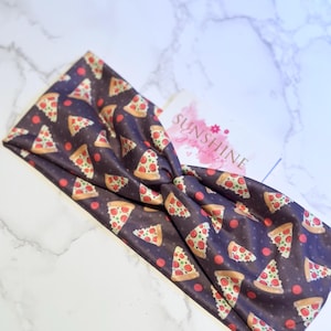 Pepperoni pizza headband-soft and stretchy pizza headband