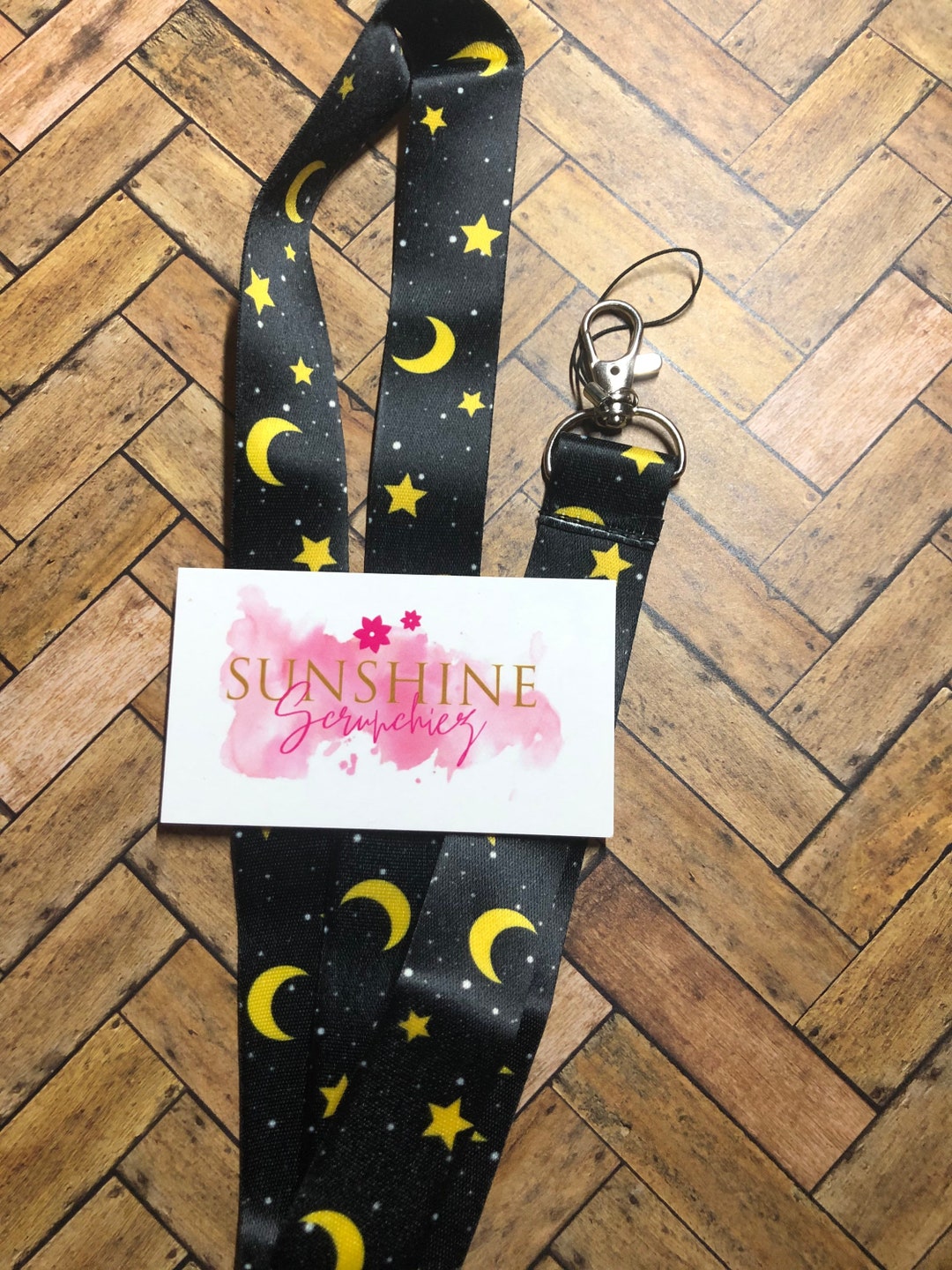 Moon and Stars Lanyard Badge Holder Key Chain Key Fob Lanyards Lanyard