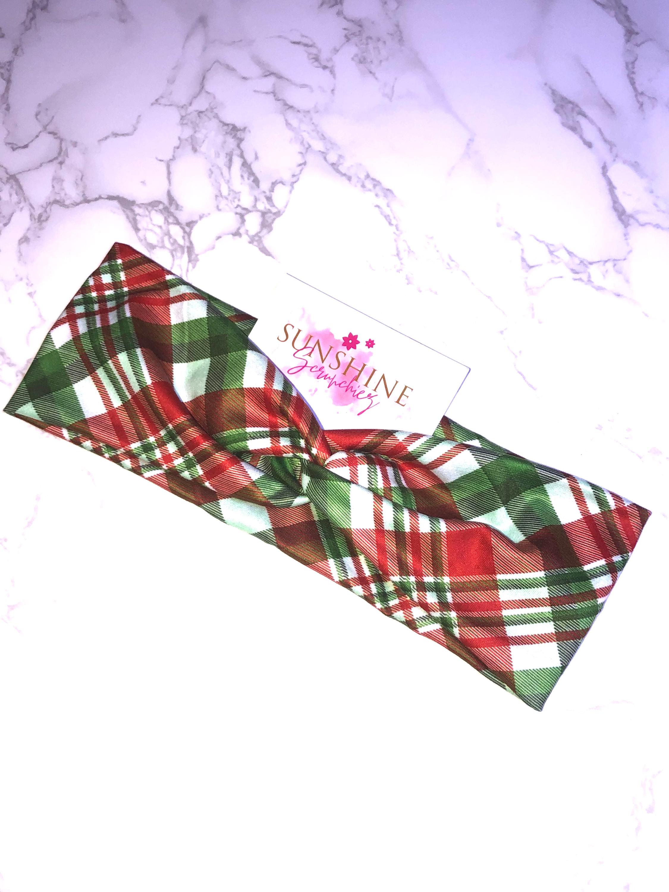 Red Plaid Christmas Headband, Christmas Hair Accessories For Girl