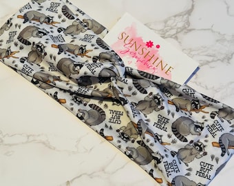 Raccoon cute but feral headband-soft and stretchy headband