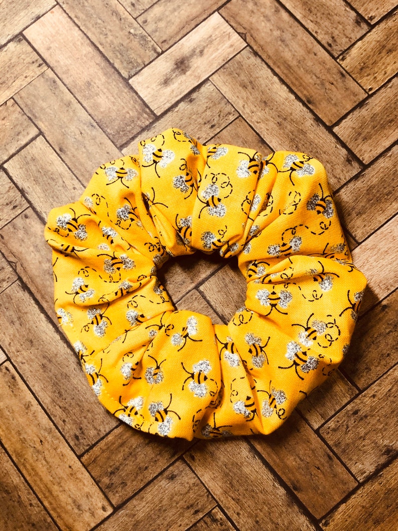 hair tIes hair accessories Bumble Bee Handmade Scrunchie-insect scrunchies bee Honey Bee Scrunchie-Bee scrunchies