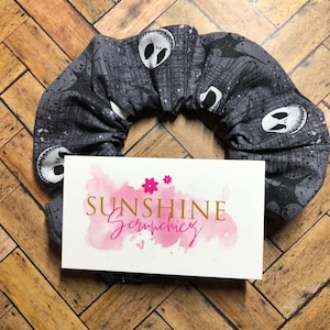 J-a-c-k  scrunchies -scrunchies- handmade hair accessories- skull scrunchie-skull- hair ties-Halloween scrunchies- hair accessorie-ponytail