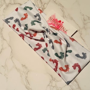 baby feet nicu headband-nurses headband-L&D headband-soft headband-baby shower-mom headband