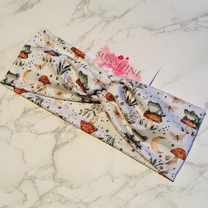mushrooms,frogs and dragonfly headband-soft and stretchy headband