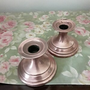 Mid Century Copper Alloy Candlesticks
