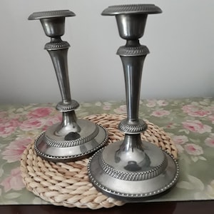 Mid Century Metal Candle Sticks