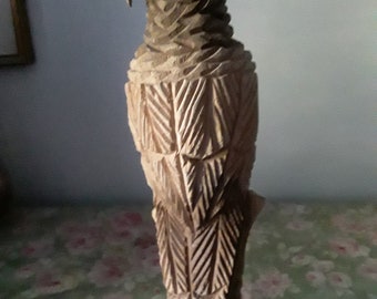Hand Carved Parrot on a Perch
