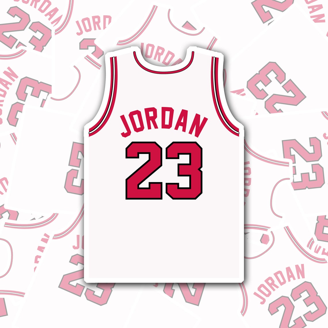 Michael Jordan NBA Jersey Vinyl Sticker | Etsy