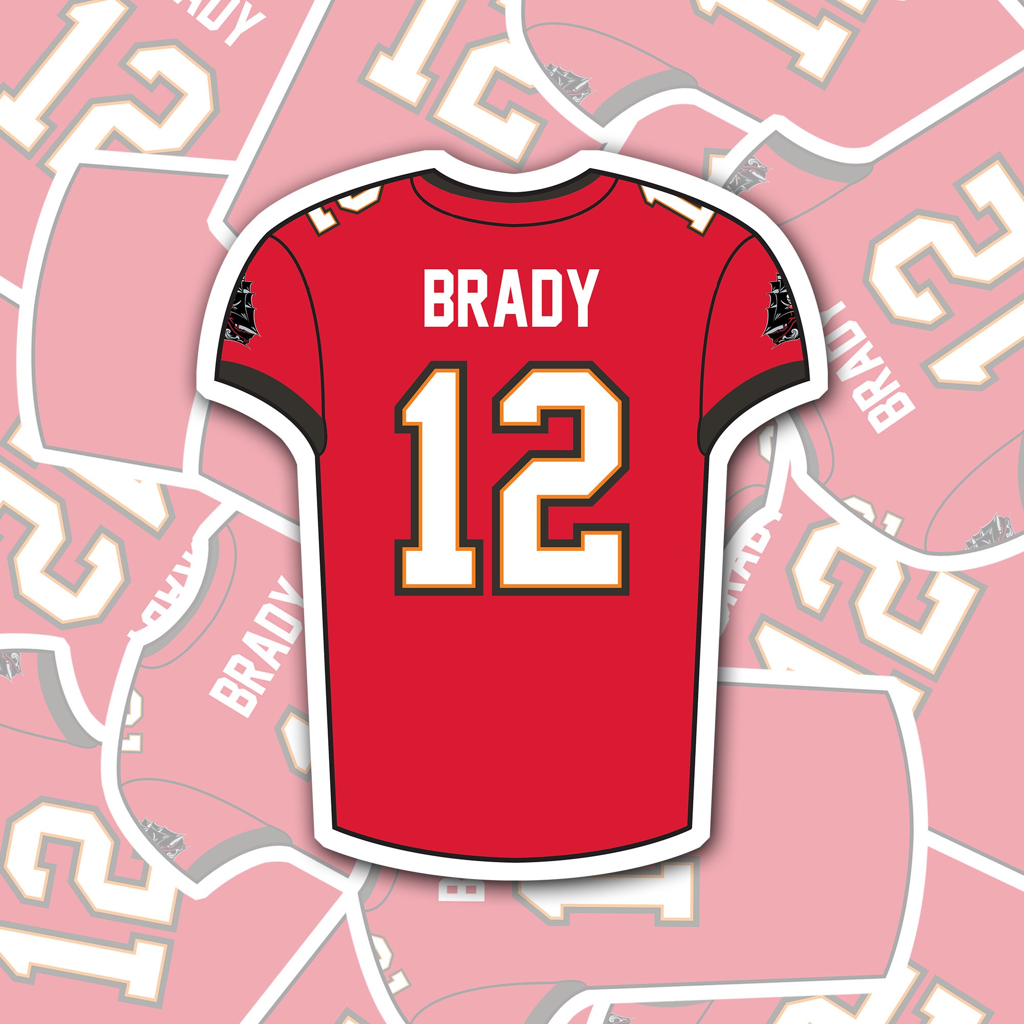 Tom Brady NFL Jersey Vinyl Sticker Etsy