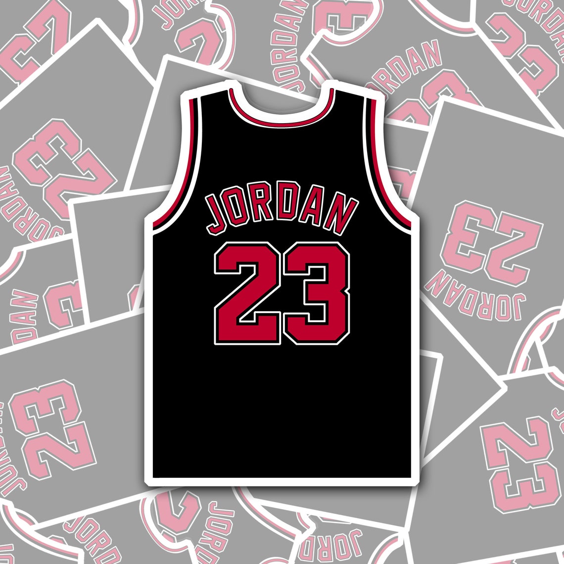 Michael Jordan NBA Jersey Vinyl Sticker | Etsy