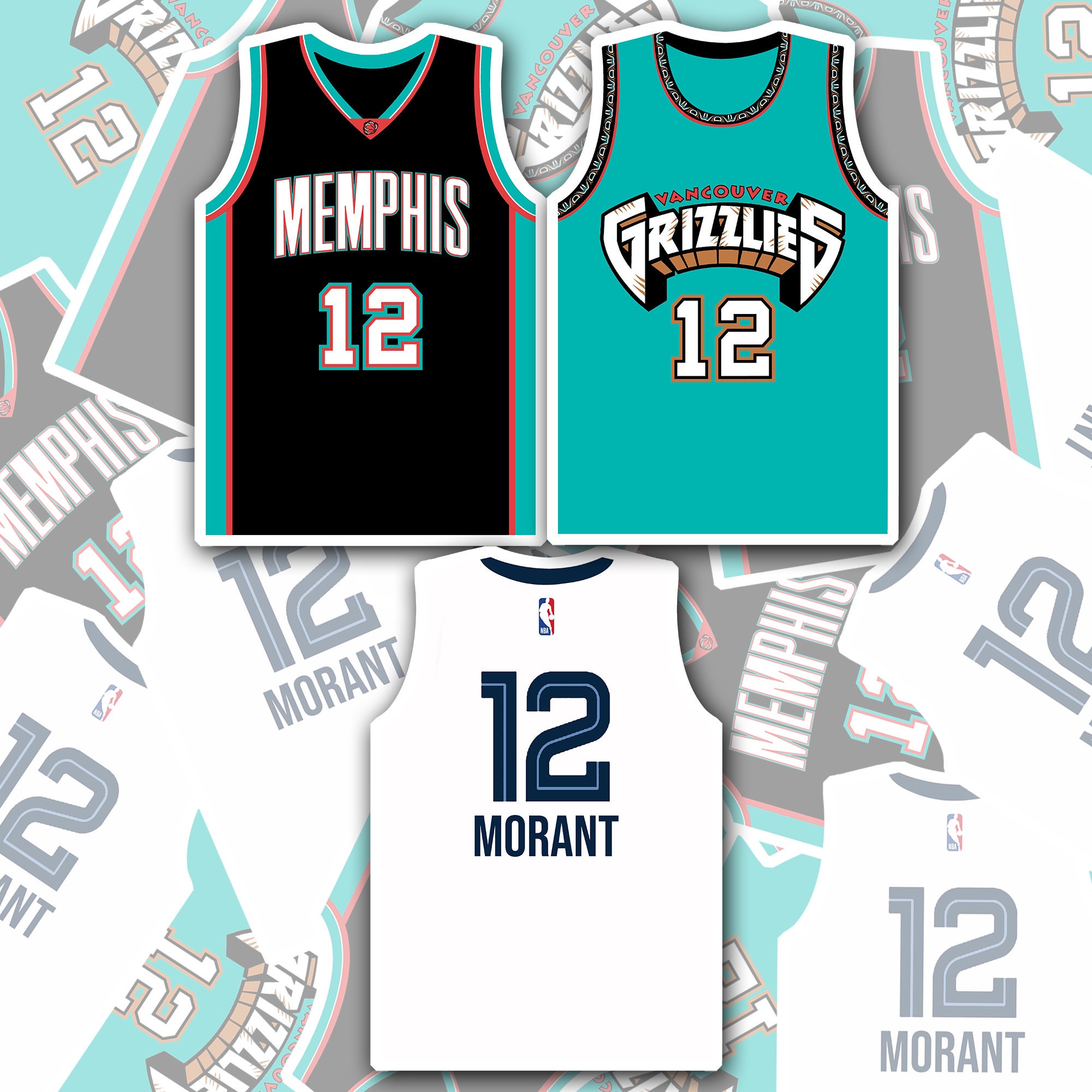 Ja Morant NBA Jersey Vinyl Aufkleber Etsy