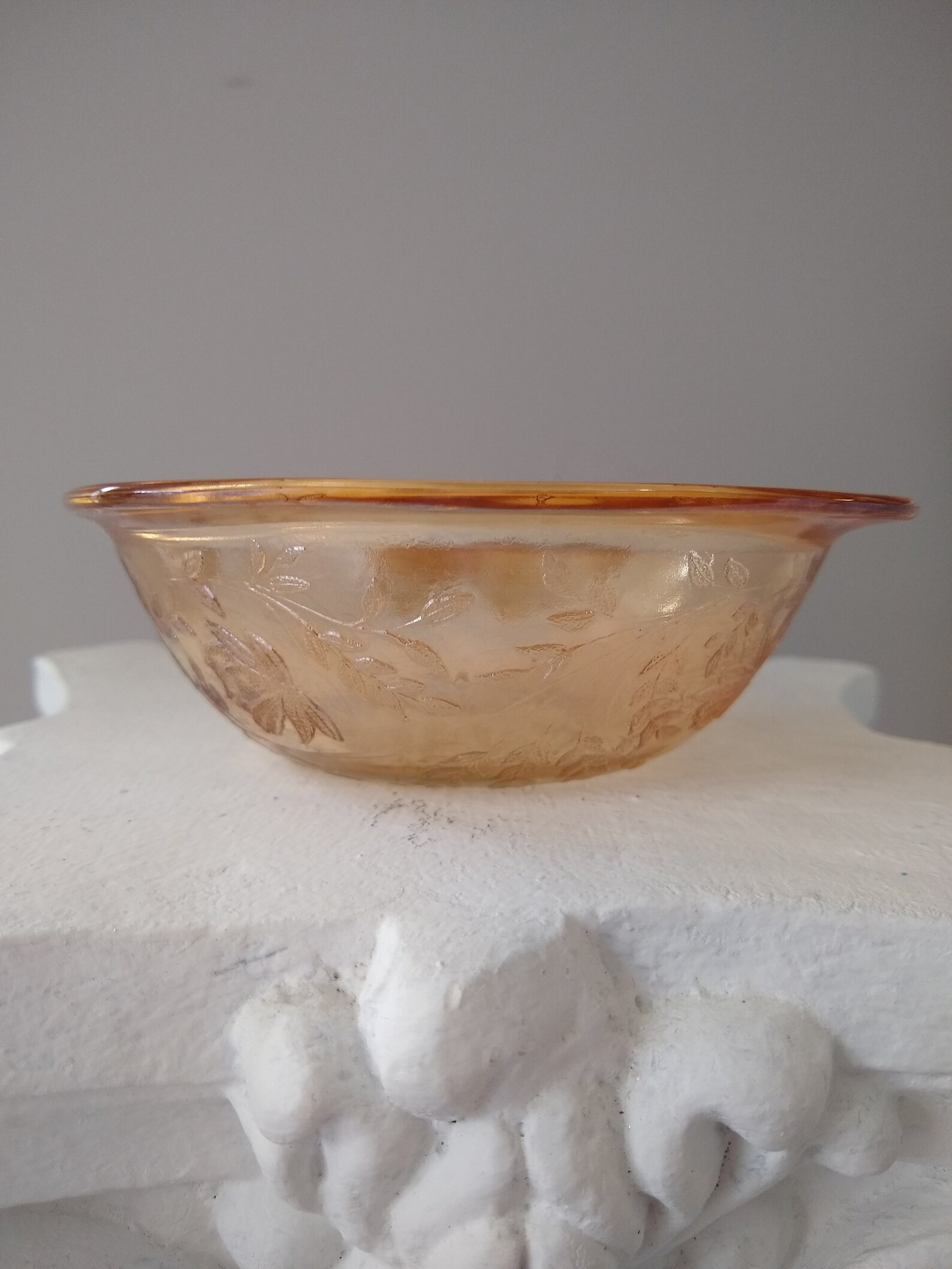 Orange Depression Glass Dessert Dish Etsy