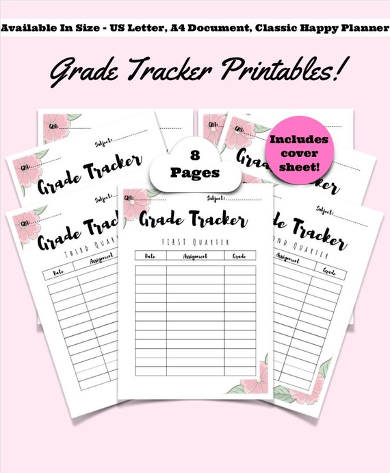 It's just an image of Grade Tracker Printable with cute It's just a graphic of Grade Tracker Printable with cute
