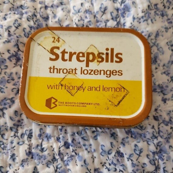 Vintage Strepsils Throat Lozenges Pastilles Tin