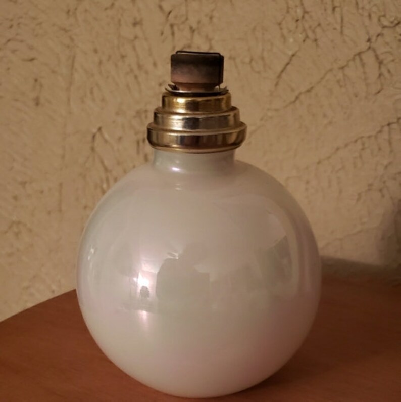 VTG Iridescent Glass Ball Oil Lamp Etsy